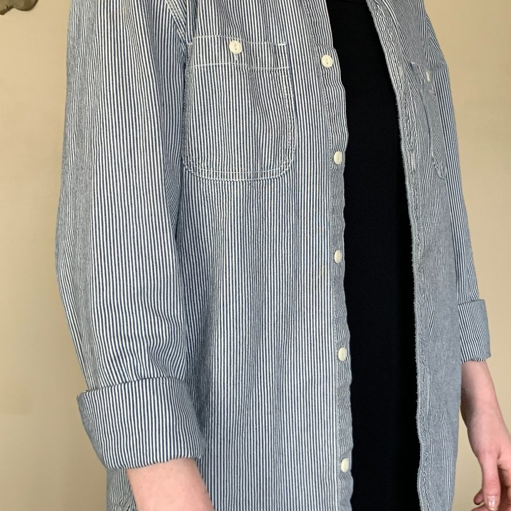 Navy Striped Button-up - Picture 9 of 11